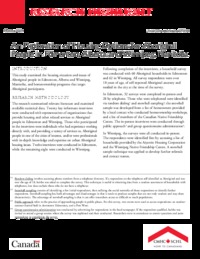 An exploration of housing options for aboriginal people in Edmonton, Alberta and             Winnipeg, Manitoba