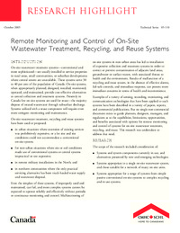 Remote monitoring and control of on-site wastewater treatment, recycling, and reuse             systems
