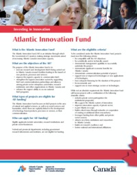 Atlantic Innovation Fund : investing in innovation