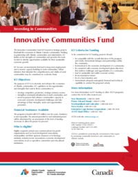 Innovative Communities Fund : investing in communities