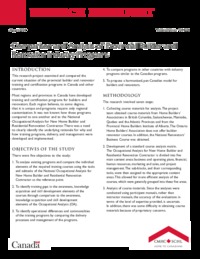 Comparison and analysis of provincial builder and renovator industry programs