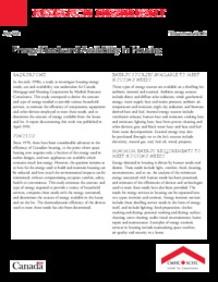 Energy needs and availability in housing