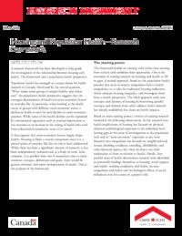 Housing and population health : research framework