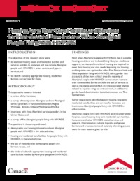 Housing, long term care facilities, and services for homeless and low-income urban             Aboriginal people living with HIV/AIDS