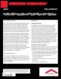 Residential integration of youth migrants in Quebec