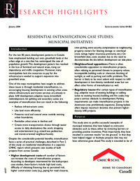 Residential intensification case studies : municipal initiatives