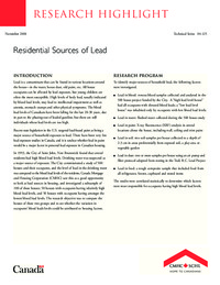 Residential sources of lead