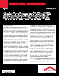 Canadian Home Inspectors and Building Officials National Initiative, phase two :             development of national certification and accreditation models