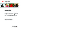 Public acknowledgment of financial assistance : creating Canada together