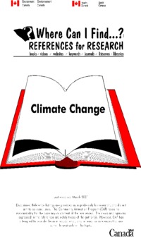 Where can I find-- ? : references for research ... : climate change