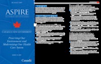 Aspire to a stronger, safer, better Canada : Canada's new government :             preserving our environment and modernizing our health care system