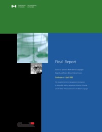 Access to justice in both official languages, English and French before federal             courts