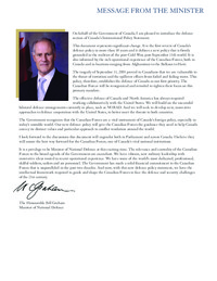 Canada's international policy statement : a role of pride and influence in the             world. Defence