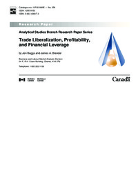 Trade liberalization, profitability, and finacial leverage