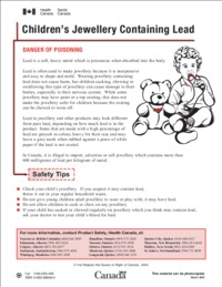 Children's jewellery containing lead