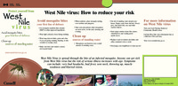 Protect yourself from West Nile virus : avoid mosquito bites - your first line of defence, clean up sources of standing water
