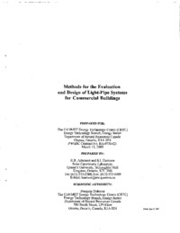 Methods for the evaluation and design of light-pipe systems for commercial             buildings