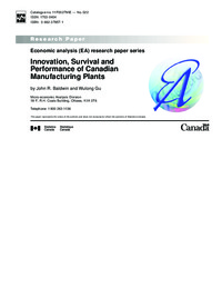 Innovation, survival and performance of Canadian manufacturing plants