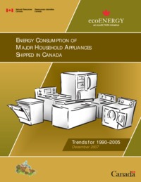 Energy consumption of major household appliances shipped in Canada trends for 1990-2005
