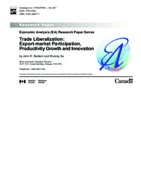 Trade liberalization : export-market participation, productivity growth and             innovation