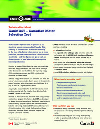 CanMOST - Canadian motor selection tool