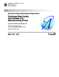 Exchange rate cycles and Canada-U.S. manufacturing prices