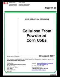 Cellulose from powdered corn cobs