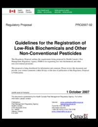 Guidelines for the registration of low-risk biochemicals and other non-conventional pesticides