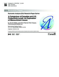 A comparison of Canadian and U.S. productivity levels : an exploration of measurement             issues
