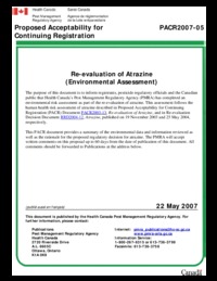 Re-evaluation of atrazine (environmental assessment)