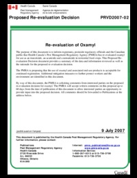Re-evaluation of oxamyl