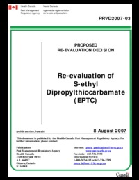 Re-evaluation of S-ethyl Dipropylthiocarbamate (EPTC)