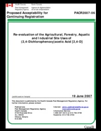 Re-evaluation of the agricultural, forestry, aquatic and industrial site uses of (2,4-dichlorophenoxy) acetic acid [2,4-D]