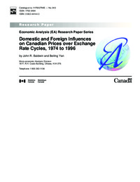 Domestic and foreign influences on Canadian prices over exchange rate cycles, 1974 to             1996