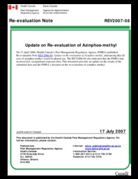 Update on re-evaluation of azinphos-methyl