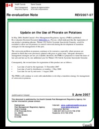 Update on the use of phorate on potatoes