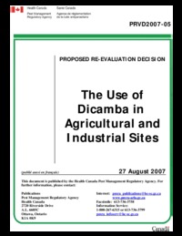 The use of Dicamba in agricultural and industrial sites