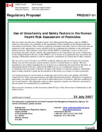 Use of uncertainty and safety factors in the human health risk assessment of pesticides