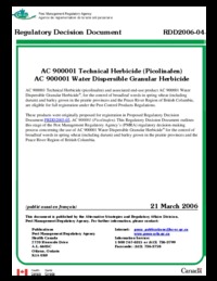 AC 900001 technical herbicide (picolinafen), AC 900001 water dispensible granular herbicide