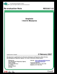 Acephate : interim measures