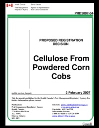 Cellulose from powdered corn cobs