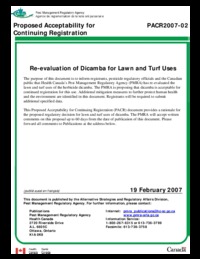 Re-evaluation of dicamba for lawn and turf uses