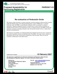 Re-evaluation of fenbutatin oxide