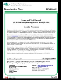 Lawn and turf uses of (2,4-Dichlorophenoxy) acetic acid [2,4-D] : interim measures