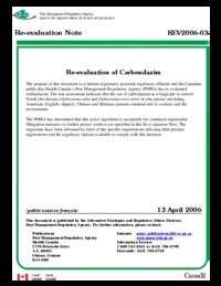 Re-evaluation of carbendazim