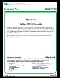 Mesotrione Callisto 480SC herbicide