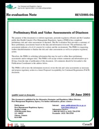 Preliminary risk and value assessment of diazinon