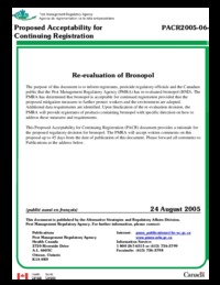 Re-evaluation of bronopol