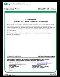 Clothianidin : Poncho 600 seed treatment insecticide