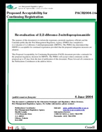 Re-evaluation of 2,2-dibromo-3-nitrilopropionamide